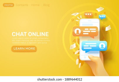 Mobile email message, chat internet, web site banner design. Vector illustration