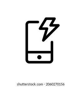 Mobile energy icon, editable stroke vector