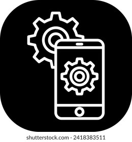 Mobile engineering engineering icon with black filled line outline style. technology, engineer, mobile, work, business, engineering, industry. Vector Illustration