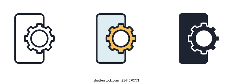 mobile engineering icon symbol template for graphic and web design collection logo vector illustration