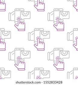 Mobile engineering seamless pattern design, Repeat textile design. Fabric print.