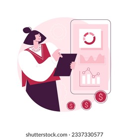 Mobile expense management abstract concept vector illustration. Charges control system, sattelite devices checking, mobile network, enterprise economy, manage telephony costs abstract metaphor.