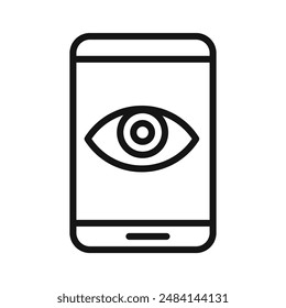 Mobile Eye Icon black and white vector sign