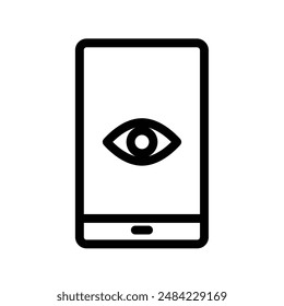 Mobile Eye Icon design in filled and outlined style
