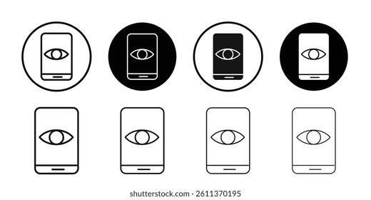 Mobile Eye Icon Flat art illustration in outline