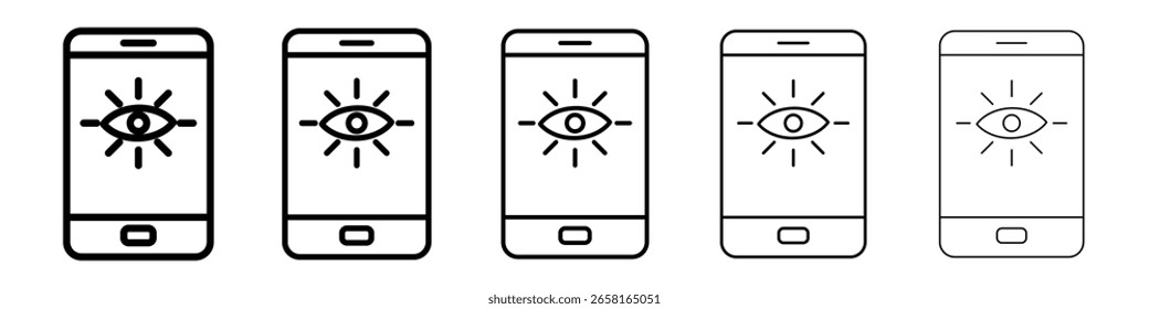 Mobile Eye Icon isolated vector on white background set