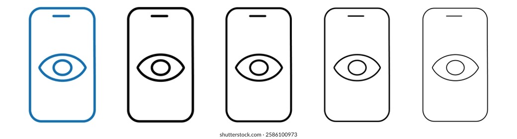 Mobile Eye Icon Outline vector logo for web ui