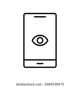 Icono de ojo móvil para el cuidado de la vista, App de teléfonos inteligentes y Diseños de Tecnología