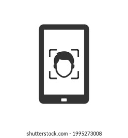 vector de diseño de icono de detección de caras móviles