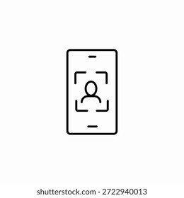 mobile face id icon sign vector