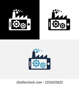 Mobile Factory Industry Phone Gear Icon Logo