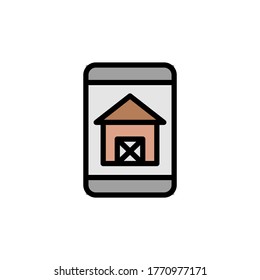 Mobile, farm, control icon. Simple color with outline vector elements of automated farming icons for ui and ux, website or mobile application