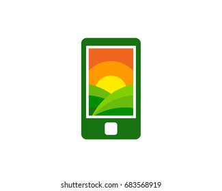Mobile Farm Icon Logo Design Element