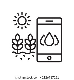 Mobile Farming Vector Outline Icon Design illustration. Agriculture and Farming Symbol on White background EPS 10 File