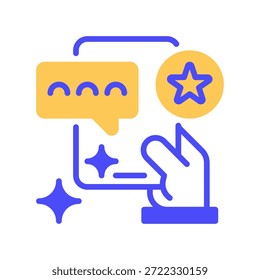 Mobile Feedback Line Icon, Outline Symbol for App Evaluation, Smartphone Survey, Cellular Response, Digital Interaction, and Portable Rating. Vector Sign Icon.