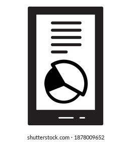 Mobile Finance Pie Chart Rating Info Analytisches Flachicon einzeln auf weißem Hintergrund