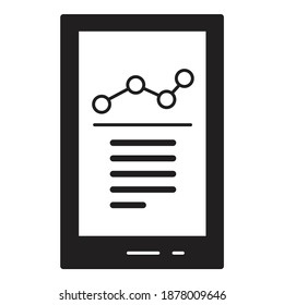 Icono plano de la red social Mobile Finance aislado de fondo blanco