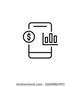 Mobile Financial Analysis And Dollar Symbol On Transparent Background