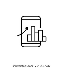Mobile Financial Chart Showing Growth On Smartphone Screen Display
