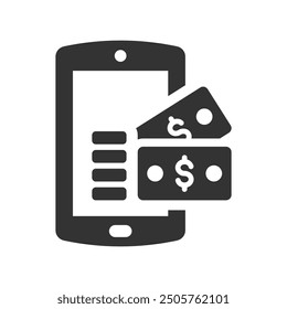 Mobile financial services icon, Vector Graphics
