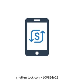 Mobile Financial Transaction Icon