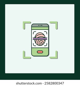 Mobile Fingerprint Authentication Icon Design