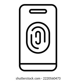 Imagen vectorial de icono de huella digital móvil. También se puede usar para aplicaciones web, aplicaciones móviles y medios impresos.