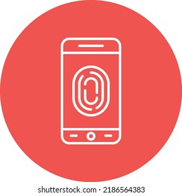 Mobile Fingerprint Lock line circle icon vector image. Can also be used for web apps, mobile apps and print media.