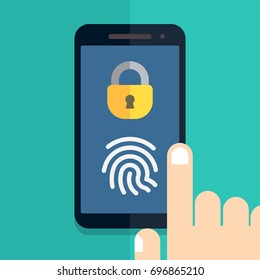 Mobile Fingerprint security system Illustration