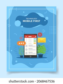 mobile first concept for template of banners, flyer, books, and magazine cover