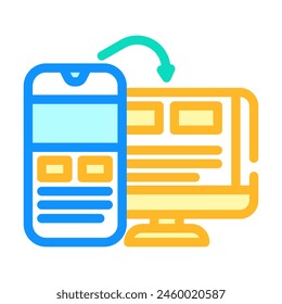mobile first design seo color icon vector. mobile first design seo sign. isolated symbol illustration
