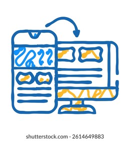 mobile first design seo doodle icon sketch vector. mobile first design seo sign. isolated symbol illustration