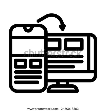 mobile first design seo line icon vector. mobile first design seo sign. isolated contour symbol black illustration