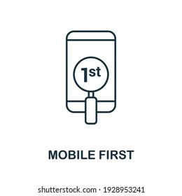 Mobile First icon vector illustration. Creative sign from seo and development icons collection. Filled flat Mobile First icon for computer and mobile. Symbol, logo vector graphics.