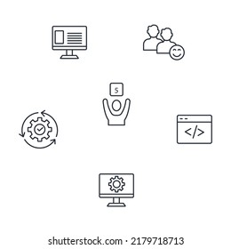 Mobile First Responsive web design icons set . Mobile First Responsive web design pack symbol vector elements for infographic web