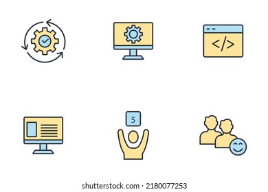 Mobile First Responsive web design icons set . Mobile First Responsive web design pack symbol vector elements for infographic web