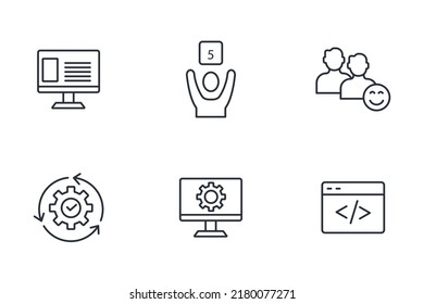 Mobile First Responsive web design icons set . Mobile First Responsive web design pack symbol vector elements for infographic web