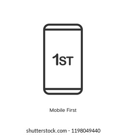 Mobile first vector icon, adaptive mobile web symbol. Modern, si