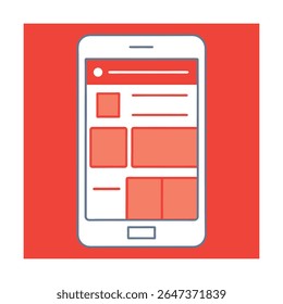 mobile first website wireframe with blank blocks