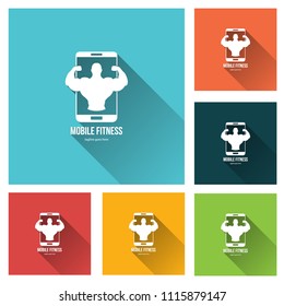Mobile Fitness - Fitness Icon,  Logo, Template, Design Vector