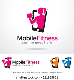 Mobile Fitness Logo Template Design Vector