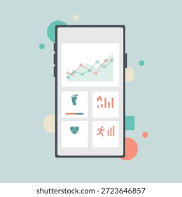 Interface Móvel do Controlador de Fitness com Progresso Diário