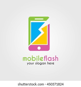 Mobile Flash Logo Template Design Vector