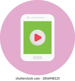 mobile flat circle with shadow icon