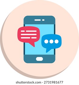 Icono de estilo de círculo plano móvil