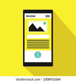 Mobile flat design with icons 