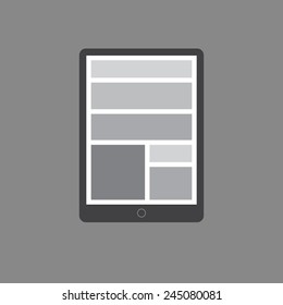 Mobile flat design on gray background.