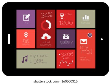 Mobile flat design UI template