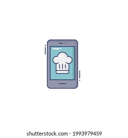 mobile Flat Icon Isolated On White Background