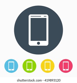 Mobile Flat icon Vector with color Variations
